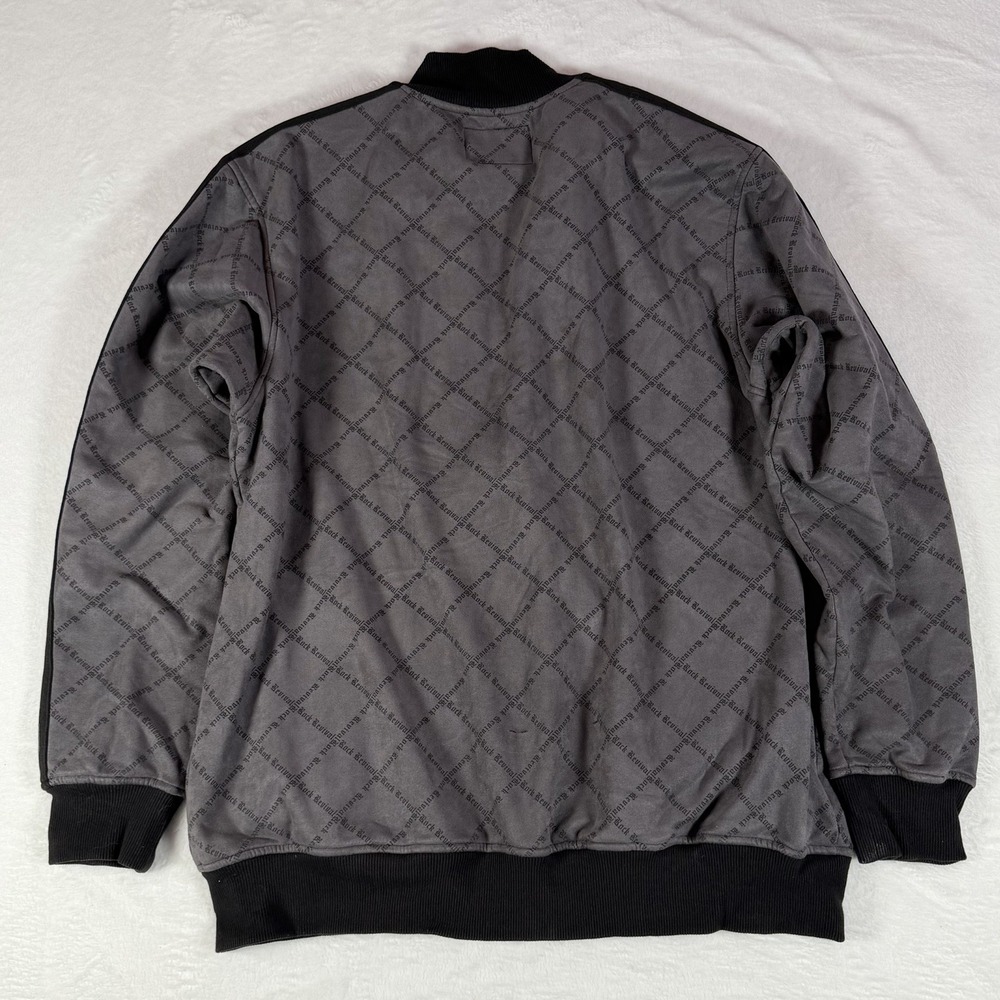 Rock Revival Full Zip Track Jacket Gray Black Logo Y2K Goth Size Large - Picture 7 of 12